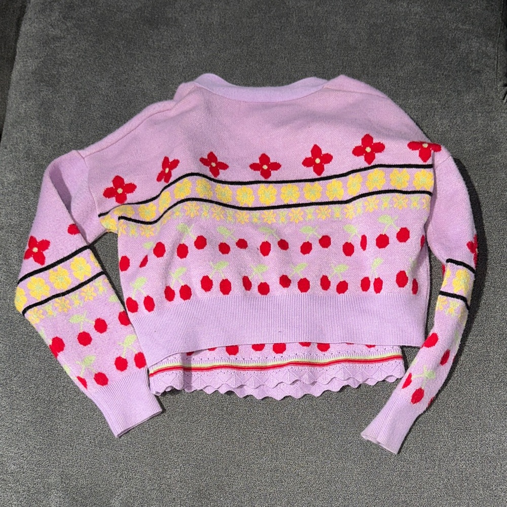 Hazel Moon Y2K 2PC! Lavender & Floral Top + Cardigan DUO SET (size: Medium) - Picture 13 of 13